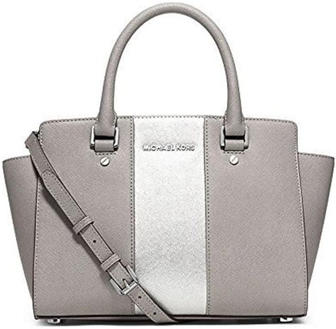 michael kors selma medium messenger pearl grey|Amazon.com: Michael Kors Medium Stud Selma Leather .